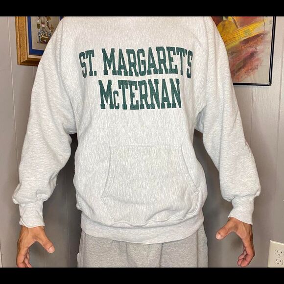Vintage 1980s Champion Reverse Weave St. Margaret’s Mcternan College Hoodie XL - Picture 1 of 4